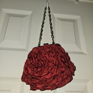 White House Black Market Red Floral Clutch